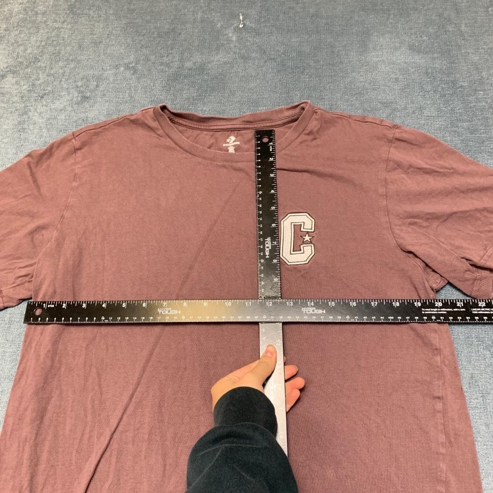 Converse T-Shirt Mens Large Coral Brown Cotton Logo Graphic Casual Outdoor Tee - Picture 7 of 14